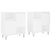 vidaXL Buffets 2 pcs blanc bois d'ing&eacute;nierie