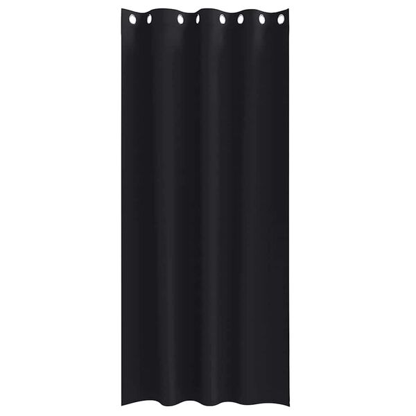 vidaXL Rideaux occultants avec anneaux 2 pcs Noir 225 x 140 cm