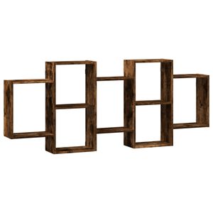 vidaXL &Eacute;tag&egrave;re murale ch&ecirc;ne fum&eacute; 159x18x65 cm bois d'ing&eacute;nierie
