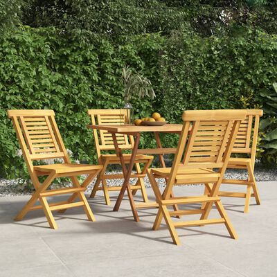 vidaXL Chaises de jardin pliantes lot de 4 47x63x90cm bois massif teck