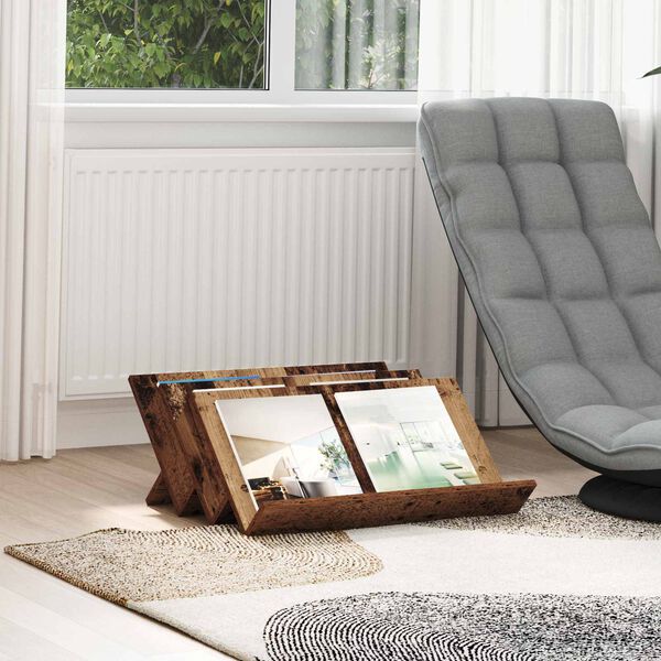 vidaXL &Eacute;tag&egrave;re &agrave; magazines avec &eacute;tag&egrave;re Bois ancien 65 x 53 x 28,5 cm