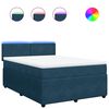 vidaXL Sommier &agrave; lattes de lit et matelas bleu 140x190 cm velours