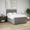 vidaXL Sommier &agrave; lattes de lit avec matelas Taupe 160x200 cm Tissu