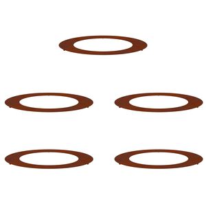 vidaXL adapt&eacute; pour anneaux d'arbre plats 5 pc Rouill&eacute; &Oslash;60/90 cm