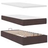 vidaXL Cadre de lit ottoman avec matelas marron fonc&eacute; 80x200 cm tissu