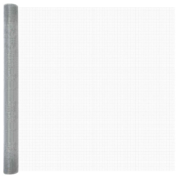 vidaXL Cl&ocirc;ture en fil soud&eacute; Argent 1.6 x 25 m