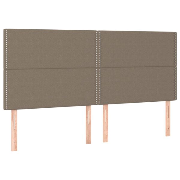 vidaXL T&ecirc;te de lit &agrave; LED Taupe 160x5x118/128 cm Tissu