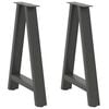 vidaXL Pieds de table &agrave; manger en forme de A 2 pi&egrave;ces Anthracite 60 x (72-73) cm Acier
