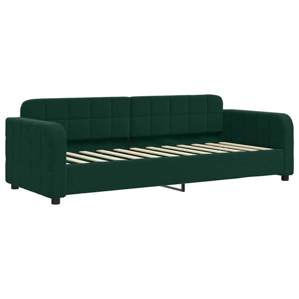 vidaXL Lit de jour avec gigogne et matelas vert fonc&eacute; 80x200cm velours