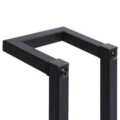 vidaXL Porte-serviette Noir 12,5x12,5x60 cm Fer