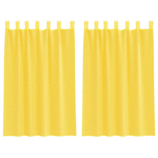vidaXL Rideaux en voile avec boucles 2 pcs jaune 140x175 cm