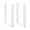 vidaXL Pieds de table &agrave; manger en U 2 pi&egrave;ces Blanc 60 x (72-73) cm Acier
