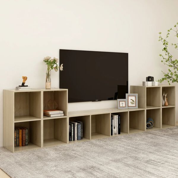 vidaXL Ensemble de meubles TV 5 pcs Ch&ecirc;ne sonoma Bois d'ing&eacute;nierie