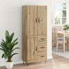 vidaXL Haut Armoire 2 pcs Ch&ecirc;ne artisanal Bois d'ing&eacute;nierie et verre