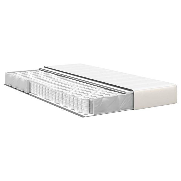 vidaXL Matelas de Lit avec matelas Cr&egrave;me 120 x 200 cm tissu