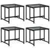 vidaXL Tabourets de jardin lot de 4 noir r&eacute;sine tress&eacute;e