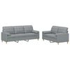 vidaXL Ensemble de canap&eacute;s 2 pcs coussins gris clair tissu