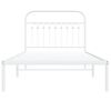 vidaXL Cadre de lit m&eacute;tal sans matelas et t&ecirc;te de lit blanc 100x190 cm