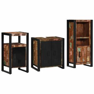 vidaXL Ensemble de mobilier de salle de bain 3 pcs Bois Recycl&eacute; Solide