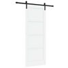 vidaXL Porte coulissante 83 x 211 cm Bois d'ing&eacute;nierie Blanc et noir