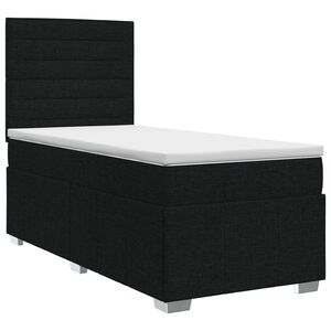 vidaXL Lit boxspring avec matelas Noir 80 x 200 cm Tissu