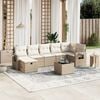 vidaXL Salon de jardin avec coussins 8 pcs beige r&eacute;sine tress&eacute;e
