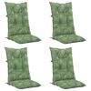 vidaXL Coussins de chaise de jardin &agrave; dossier haut lot de 4 tissu