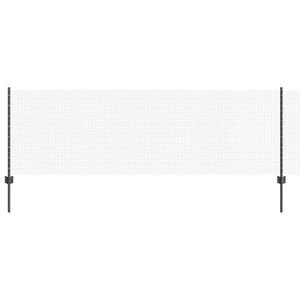 vidaXL Cl&ocirc;ture en fil soud&eacute; avec poteaux 50 x 0,8 m Gris Maille
