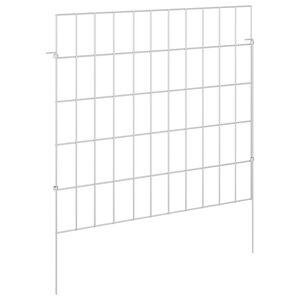 vidaXL Cl&ocirc;ture de jardin avec piquets 48 pc 55 x 50 cm Acier galvanis&eacute;