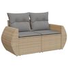 vidaXL Salon de jardin avec coussins 7 pcs beige r&eacute;sine tress&eacute;e