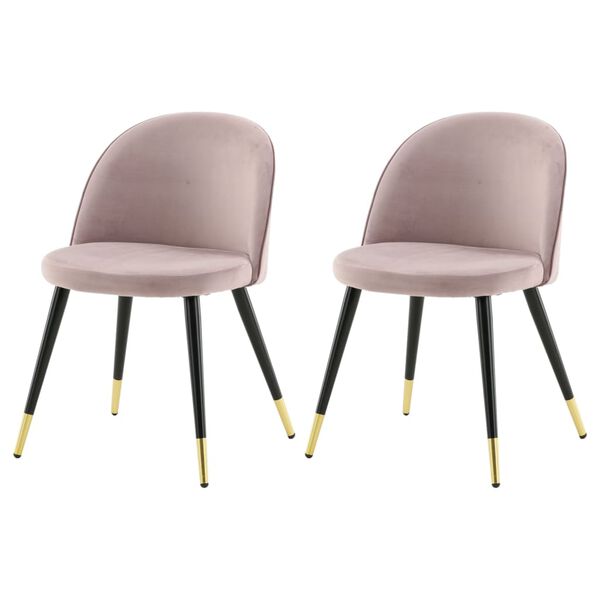 Venture Home Chaises &agrave; manger lot de 2 noir laiton rose poussi&eacute;reux
