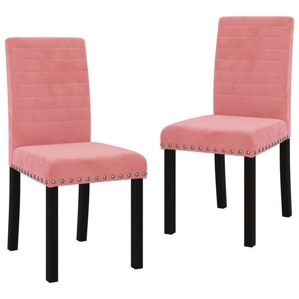 vidaXL Chaises &agrave; manger lot de 2 rose velours