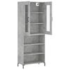 vidaXL Buffet haut Gris b&eacute;ton 69,5x34x180 cm Bois d'ing&eacute;nierie