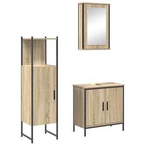vidaXL Ensemble de mobilier de salle de bain 3 pc Marron