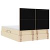 vidaXL Lit avec rangement et matelas Cr&egrave;me 140 x 190 cm Polyester