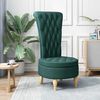 vidaXL Fauteuil &agrave; pantoufle Vert fonc&eacute; 56,5 x 70 x 110 cm tissu