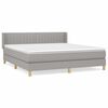 vidaXL Sommier &agrave; lattes de lit avec matelas Gris clair 180x200cm Tissu