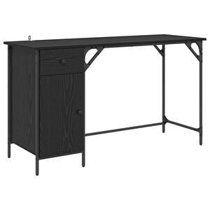 vidaXL Bureau d'ordinateur Ch&ecirc;ne noir 131 x 48 x 75 cm