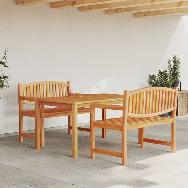 vidaXL Ensemble &agrave; manger de jardin 3 pcs Bois de teck massif
