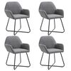 vidaXL Chaises &agrave; manger lot de 4 gris fonc&eacute; tissu