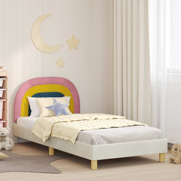 vidaXL Cadre de lit pour enfants avec tête de lit Crème 80 x 200 cm