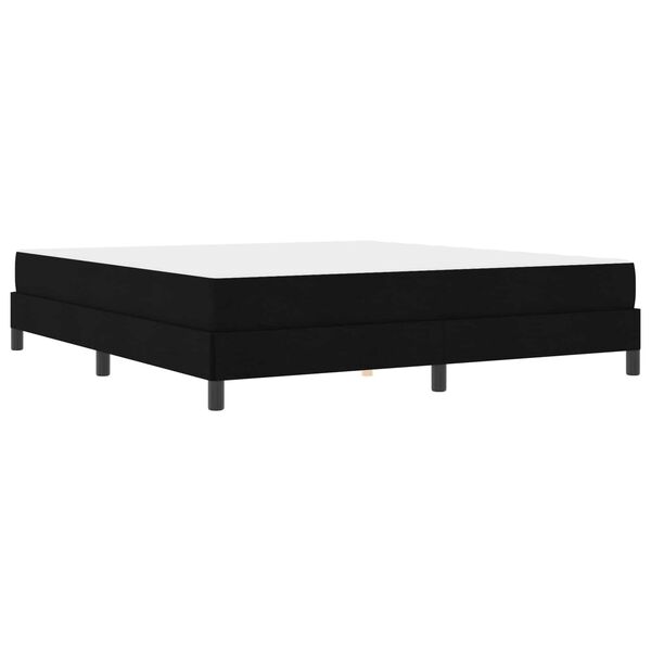 vidaXL Lit &agrave; ressorts avec matelas Noir 180 x 200 cm tissu