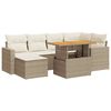 vidaXL Salon de jardin avec coussins 7 pcs beige r&eacute;sine tress&eacute;e