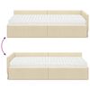 vidaXL Cadre de lit d'angle avec matelas Autre 2 pcs Cr&egrave;me tissu