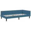 vidaXL Cadre de lit d'angle avec matelas Autre 2 pcs Bleu Velours