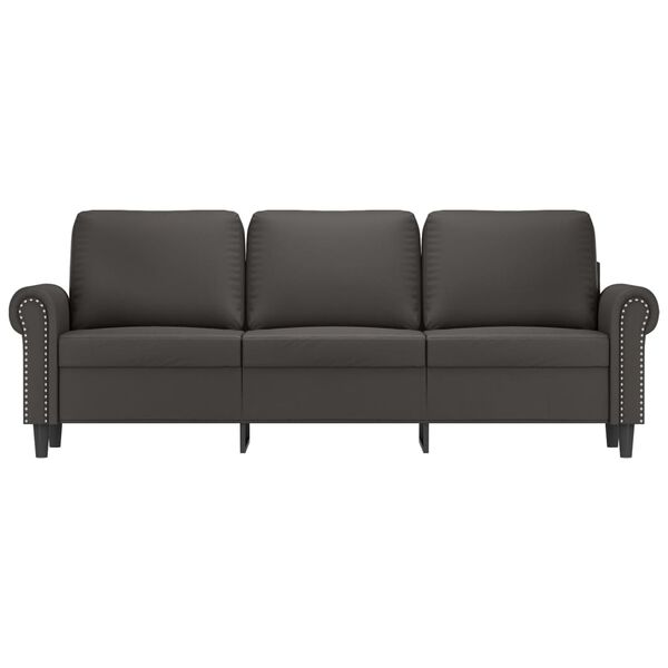 vidaXL Canap&eacute; &agrave; 3 places Gris 180 cm Similicuir