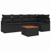 vidaXL Ensemble de canap&eacute; de jardin 6 pc Noir polyrotin