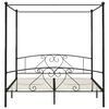 vidaXL Cadre de lit sans matelas avec baldaquin noir 180x200 cm métal