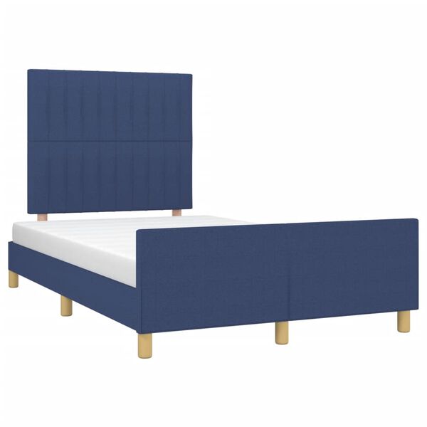 vidaXL Cadre de lit sans matelas bleu 120x200 cm tissu