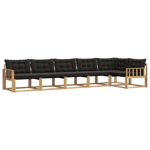 vidaXL Ensemble de canap&eacute;s d'ext&eacute;rieur 6 pc Blanc et noir